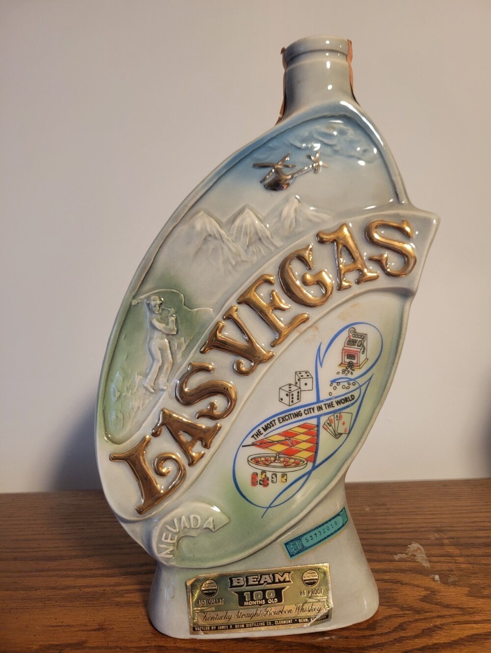 Vintage Jim Beam Bourbon Whiskey Las Vegas Nevada Decanter